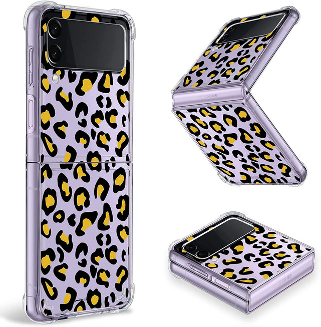 Redpepper Galaxy Z Flip 4 Cover Leopardo Nera Trasparente
