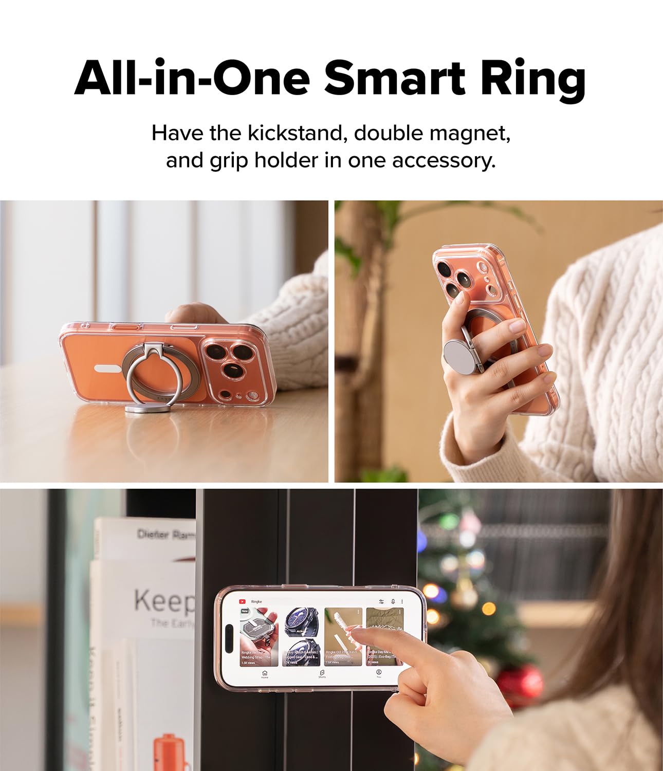Ringke Ring Holder Magnetico Satin Silver Stand Zinco