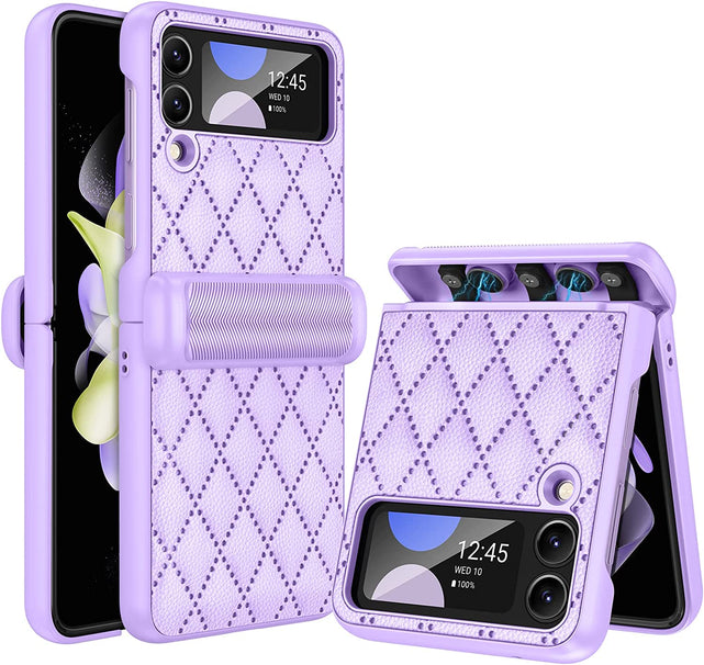 Redpepper Z Flip 4 cover pelle viola con cerniera