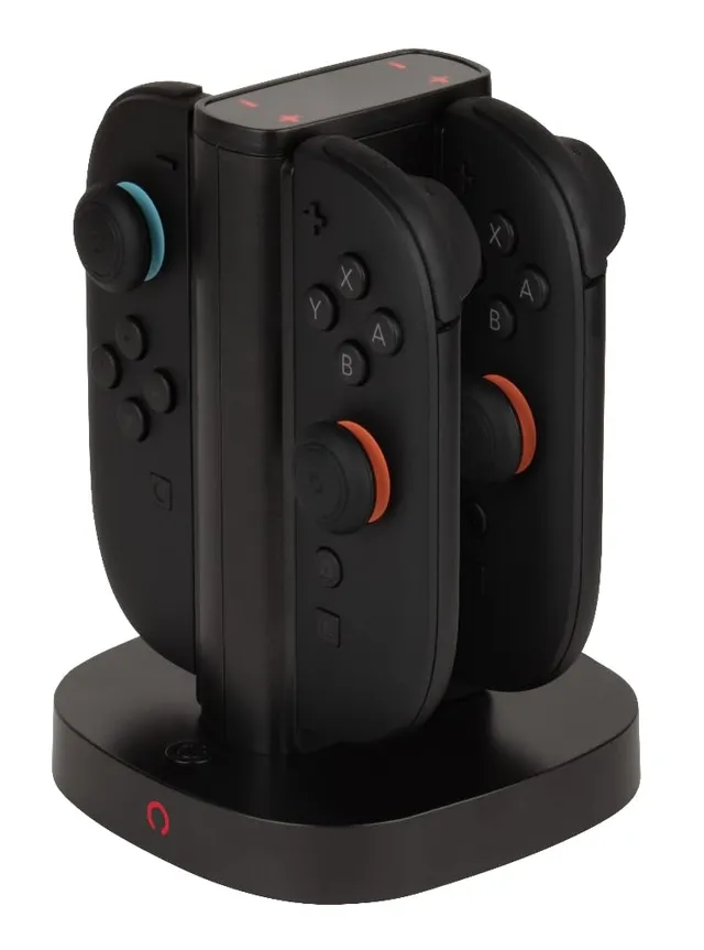 Konix Stazione Ricarica 4 Joy-Con Switch 2 USB-A Nera LED