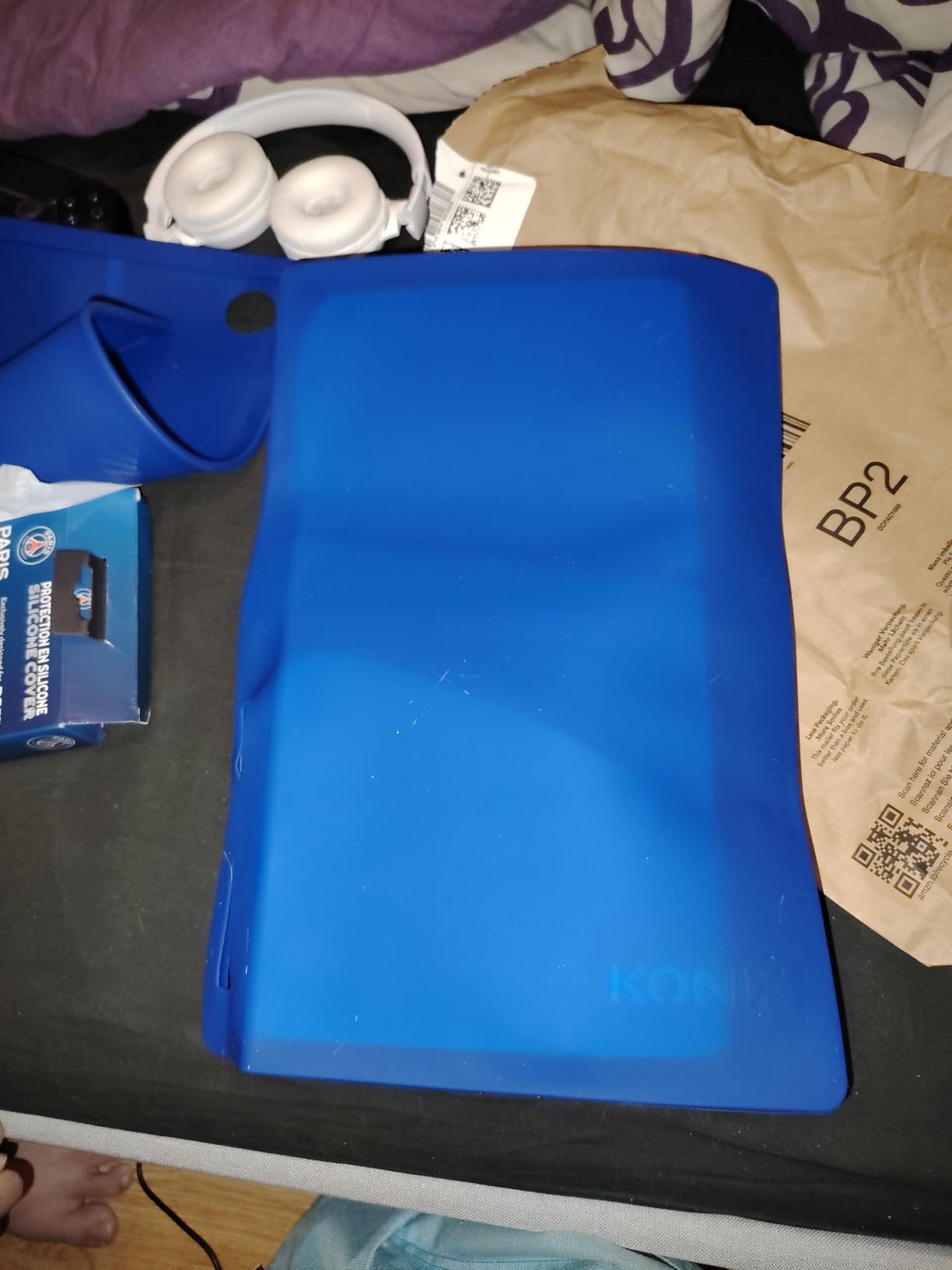 Konix PSG Custodia PS5 Silicone Blu Antiurto Antigraffio