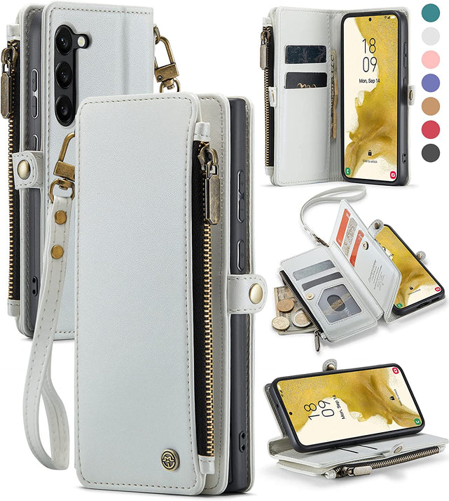 Redpepper Galaxy S23 cover portafoglio pelle zip 10 carte