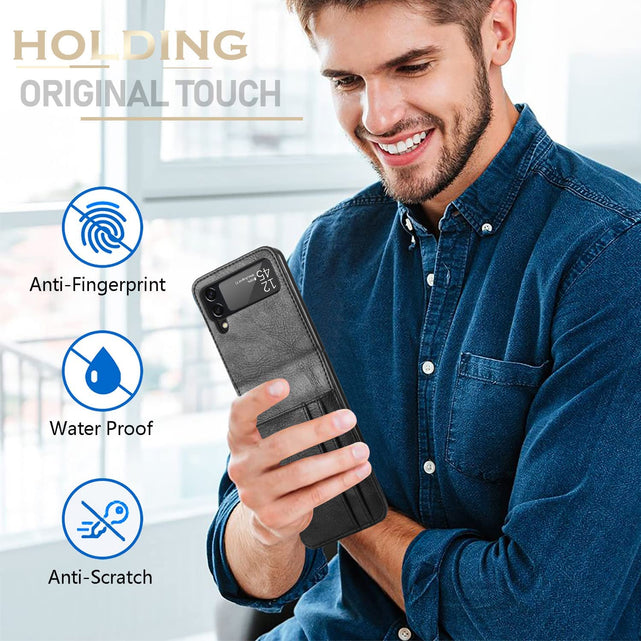 Redpepper Galaxy Z Flip 4 cover portafoglio nero pelle