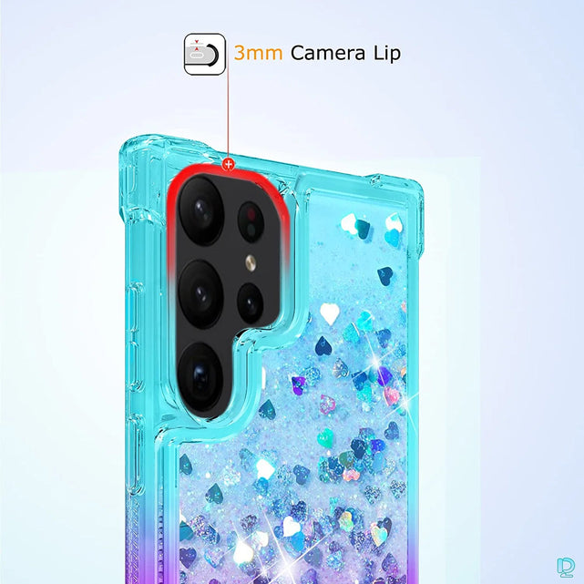 Redpepper Galaxy S23 Ultra Cover Glitter Liquida Sabbie Mobili