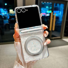 Redpepper Galaxy Z Flip 8 Cover Trasparente Rosa con Pellicola