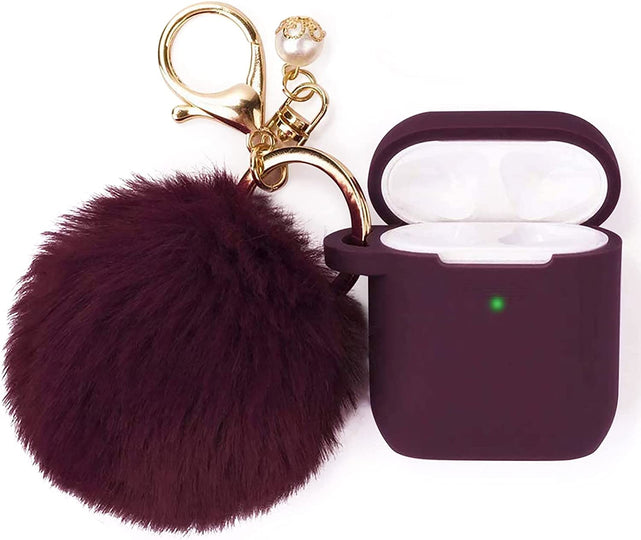 Redpepper Airpods custodia silicone con portachiavi pompom