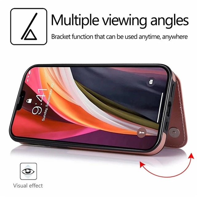 Redpepper iPhone 14 cover portafoglio pelle retro carte