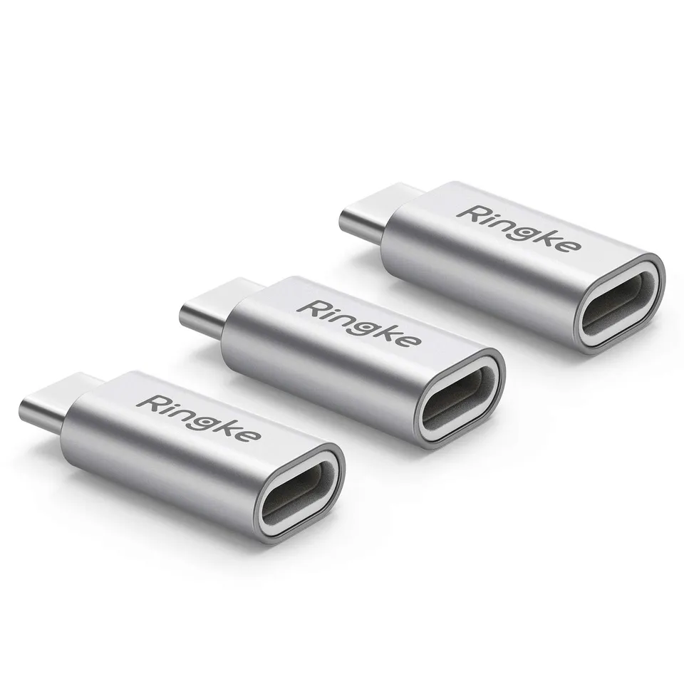 Ringke Adapter Lightning USB-C ricarica Silver 3 pezzi