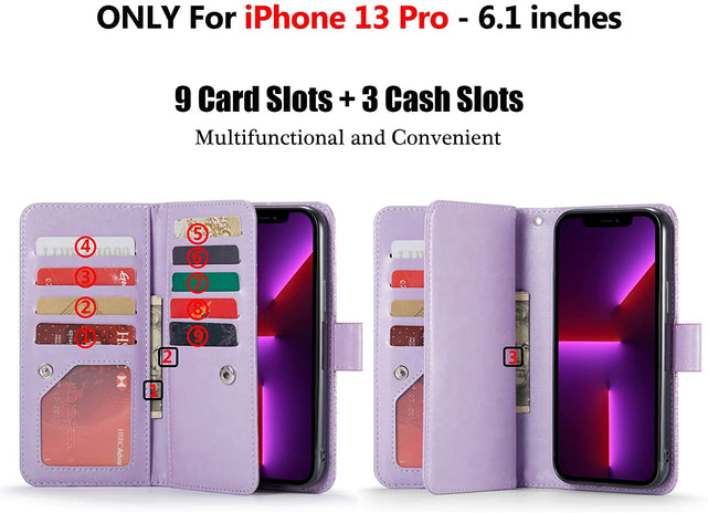 Redpepper iPhone 13 Pro Max cover portafoglio glitter