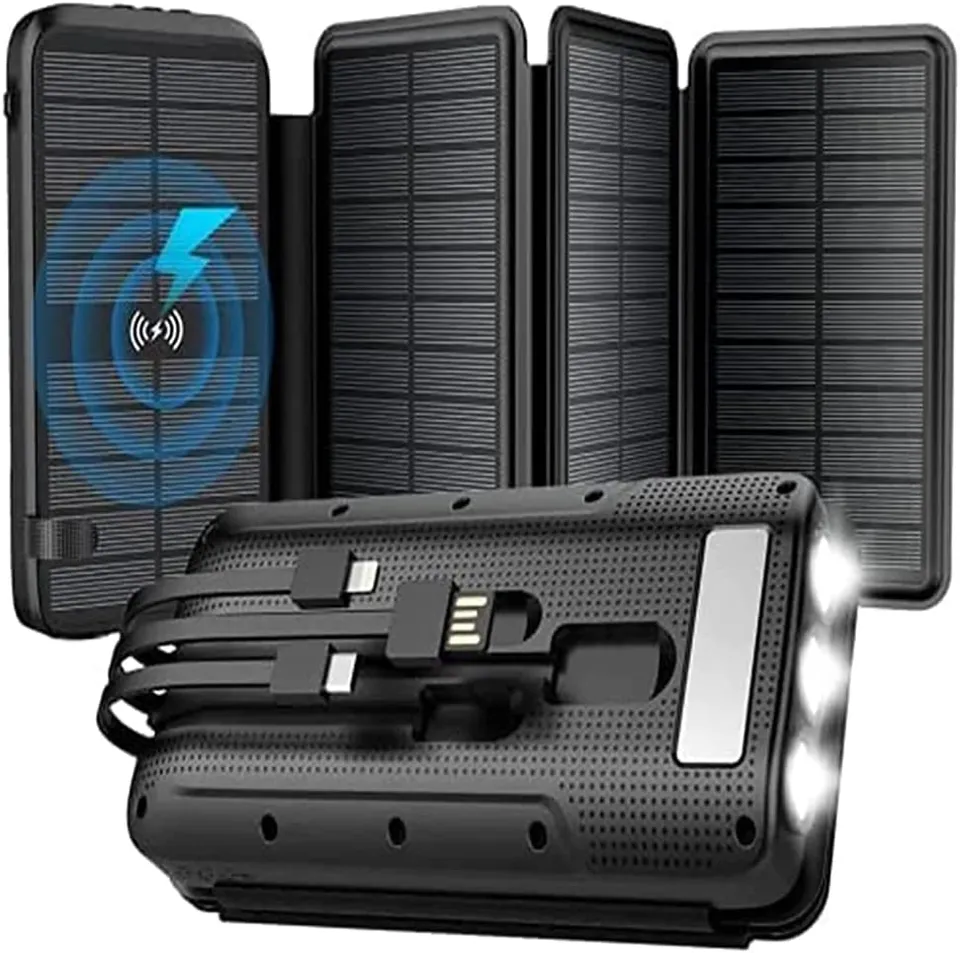 Redpepper Power Bank Solare 43800mAh Wireless Qi Nero