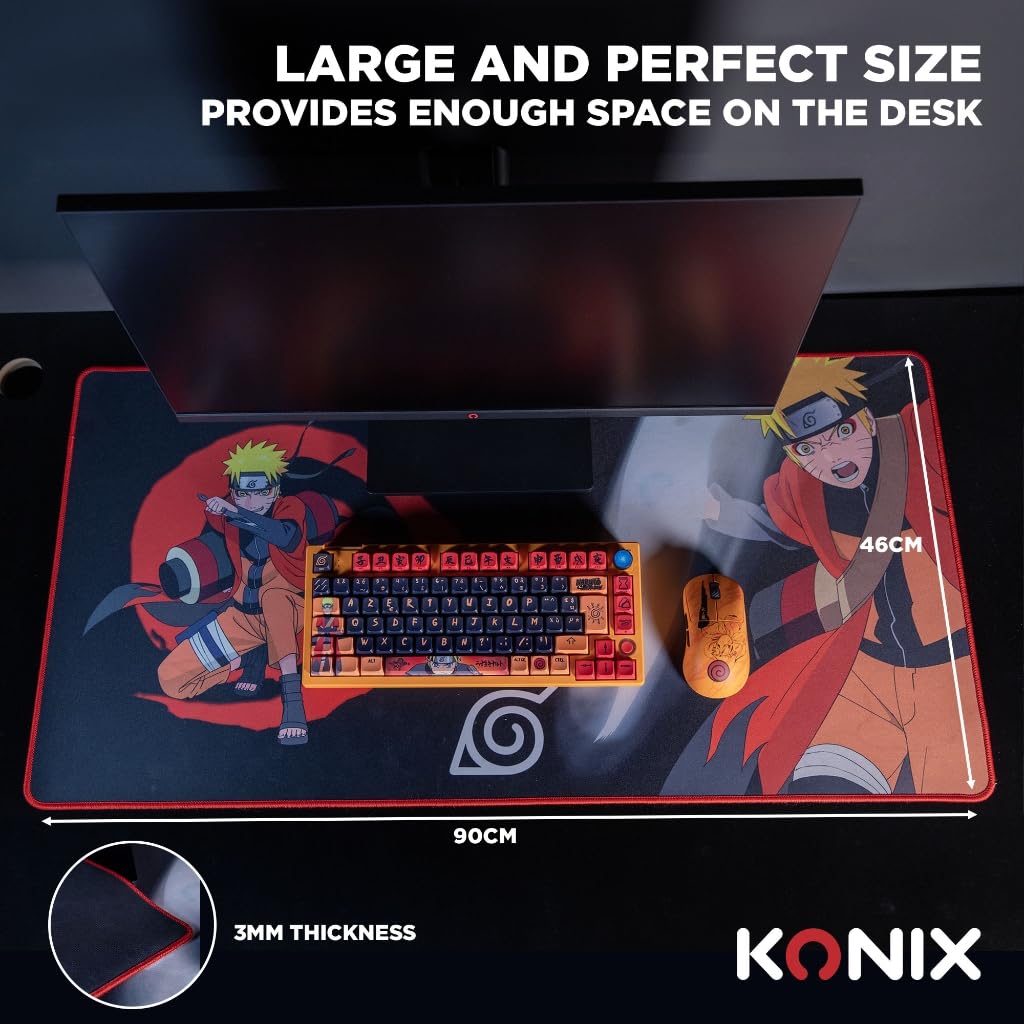 Konix Mouse Pads tappetino gaming XXL 90x46 Naruto Eremita nero