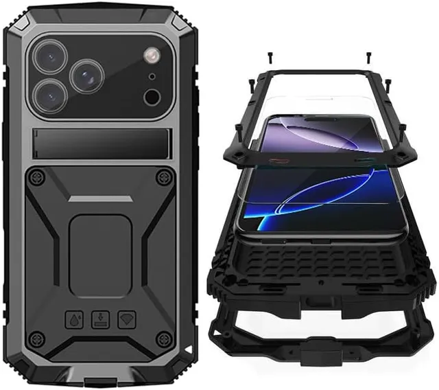 Redpepper iPhone 18 Pro Max Custodia Metallo con Stand Integrale