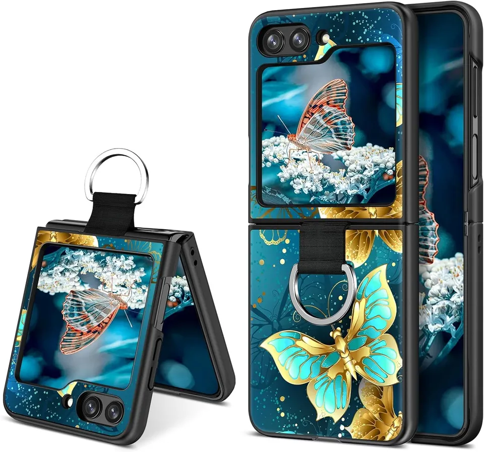 Redpepper Galaxy Z Flip 6 Custodia Blu Farfalla Slim