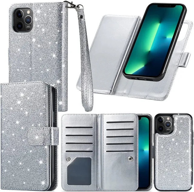 Redpepper iPhone 13 Pro Max cover portafoglio glitter