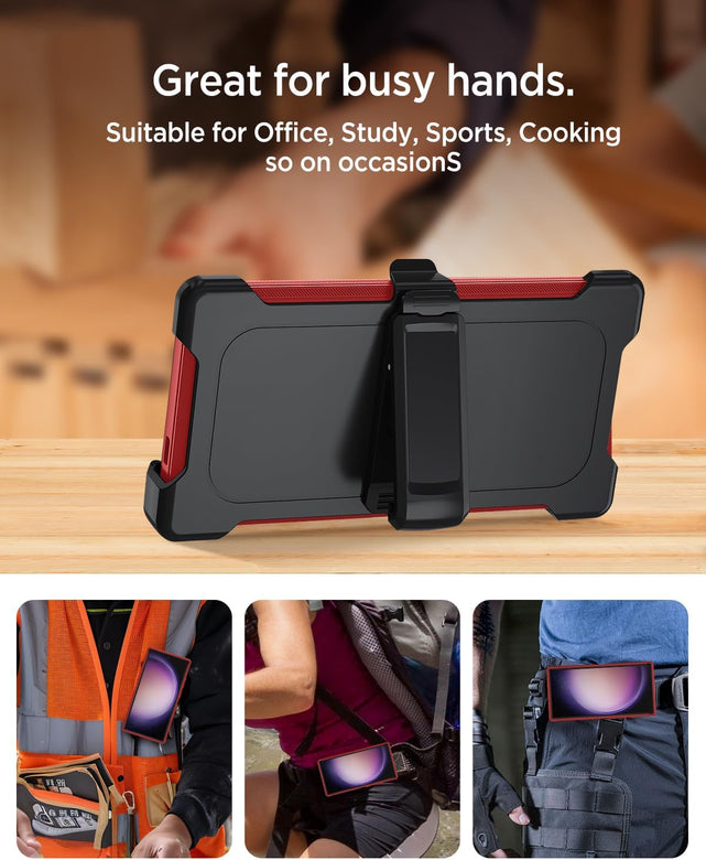 Redpepper Galaxy S25 Ultra Custodia Nera Clip Rotante 360