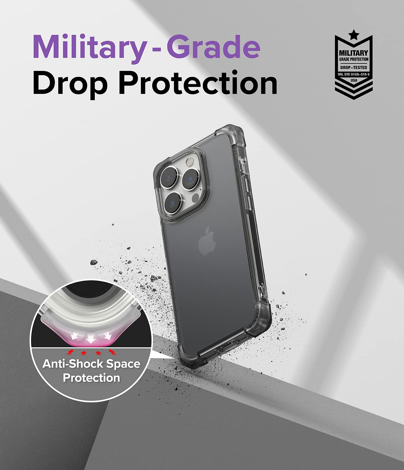 Ringke Fusion Bumper Cover iPhone 14 Pro Nera Matte Opaca
