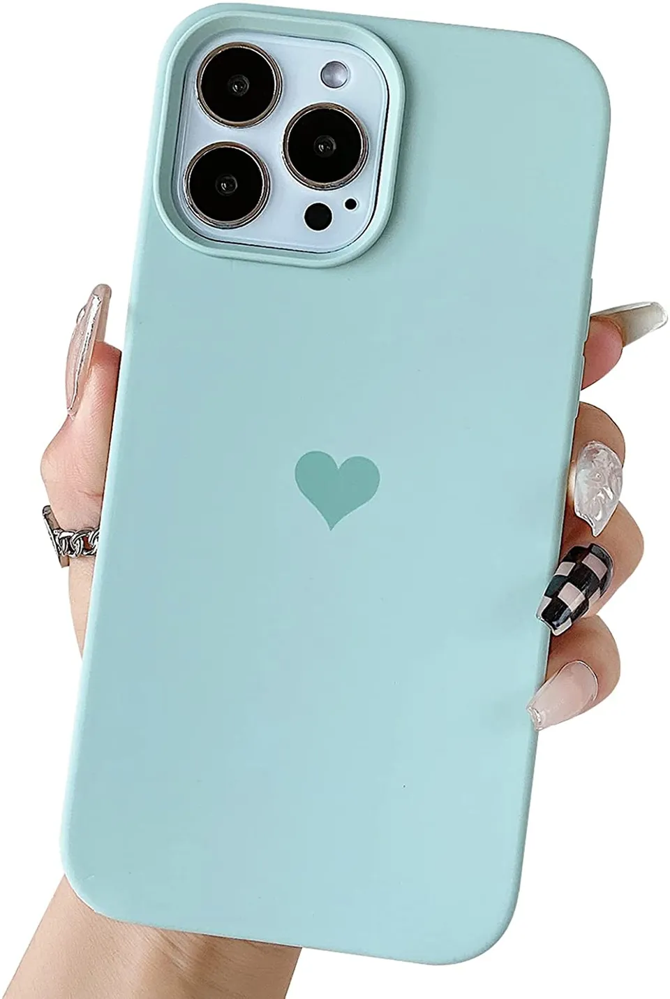 Redpepper iPhone 13 Pro Max cover silicone cuore rosa