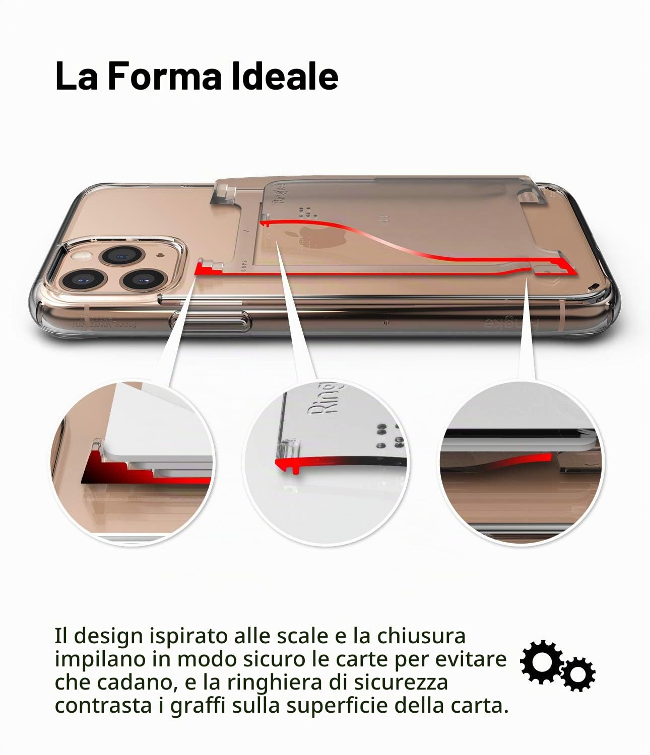 Ringke Slot Card Holder porta carte adesivo Clear Mist 2 pezzi