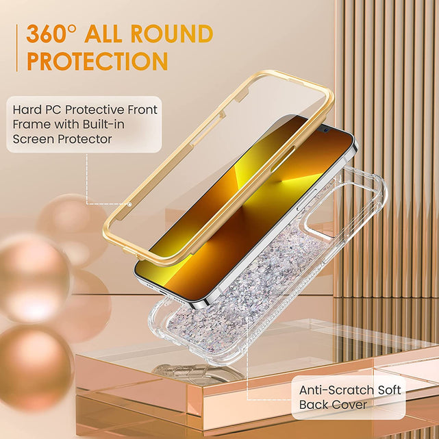 Redpepper 13 Pro Max Cover Glitter Liquida Girasole Trasparente