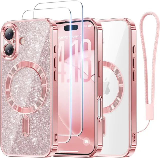 Redpepper iPhone 17 cover MagSafe rosa oro con laccetto