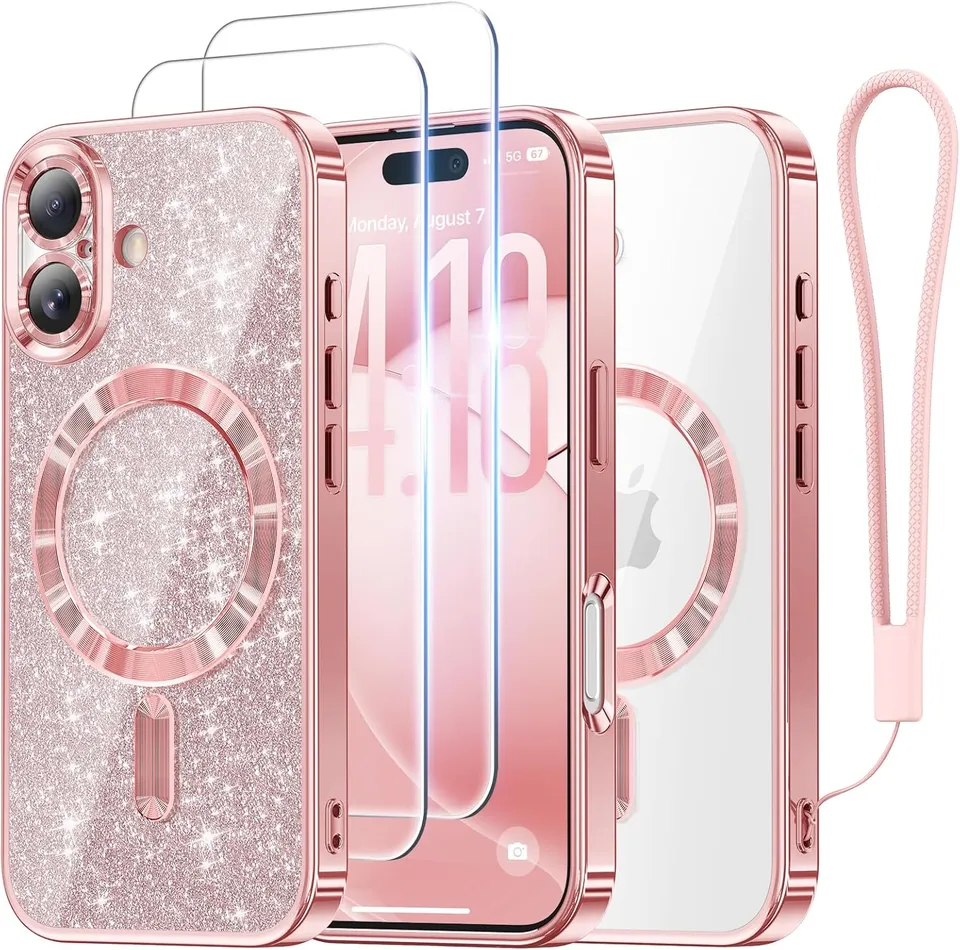 Redpepper iPhone 17 cover MagSafe rosa oro con laccetto