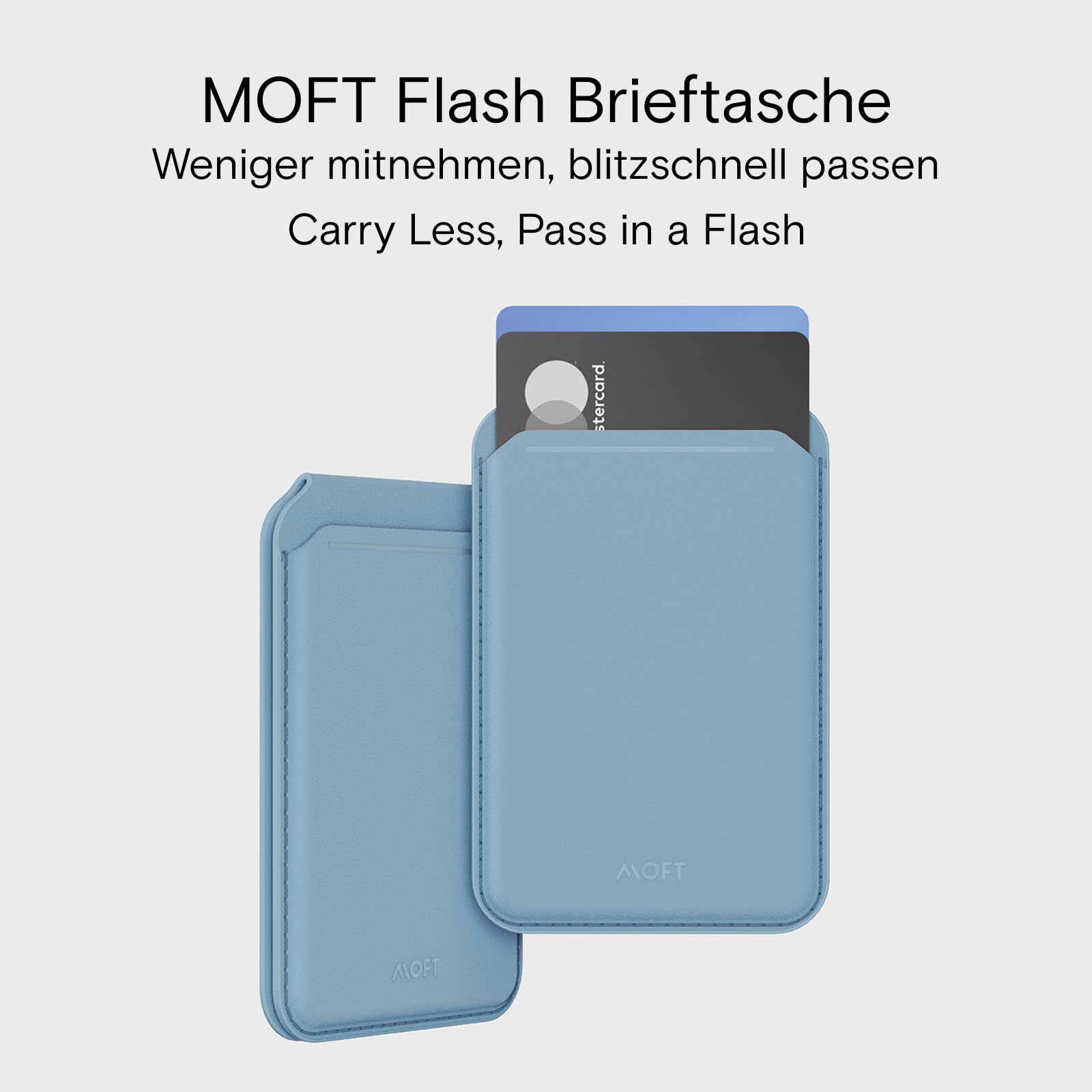 MOFT Snap portafoglio MagSafe blu ventoso pelle vegana