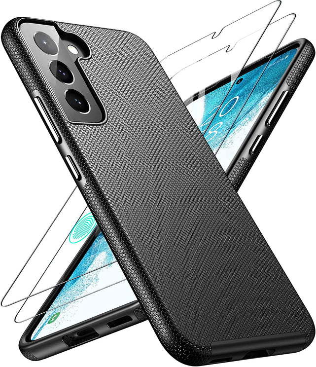 Redpepper Galaxy S22 Custodia nera + 2 vetri antishock