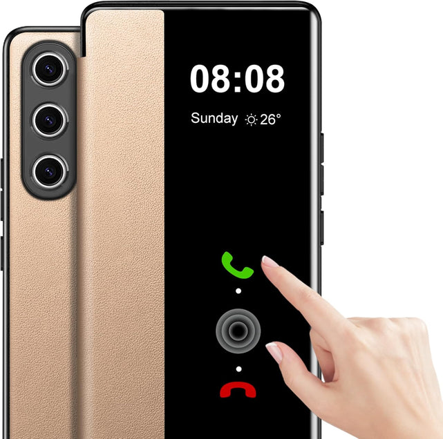 Redpepper Galaxy S26 Plus Cover Pelle Nera Flip S-View
