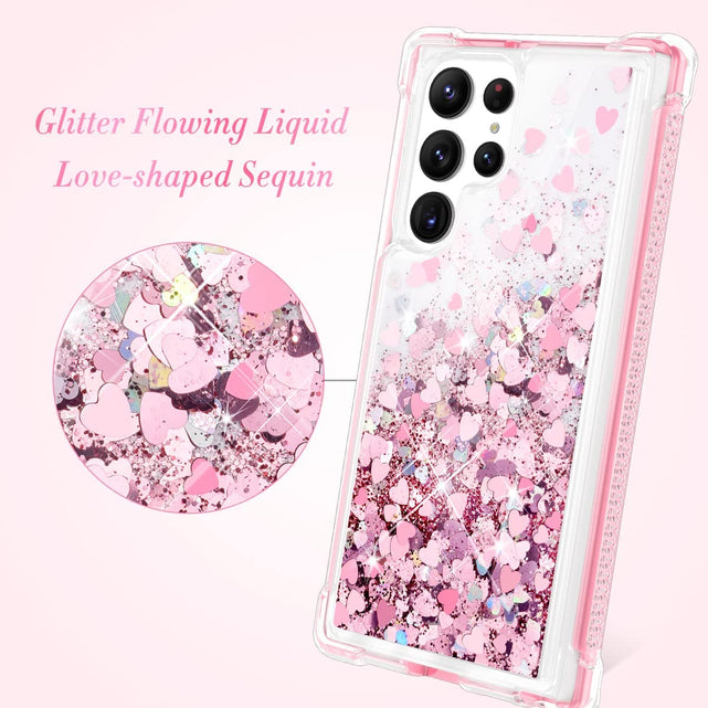 Redpepper Galaxy S22 Ultra cover glitter liquida TPU