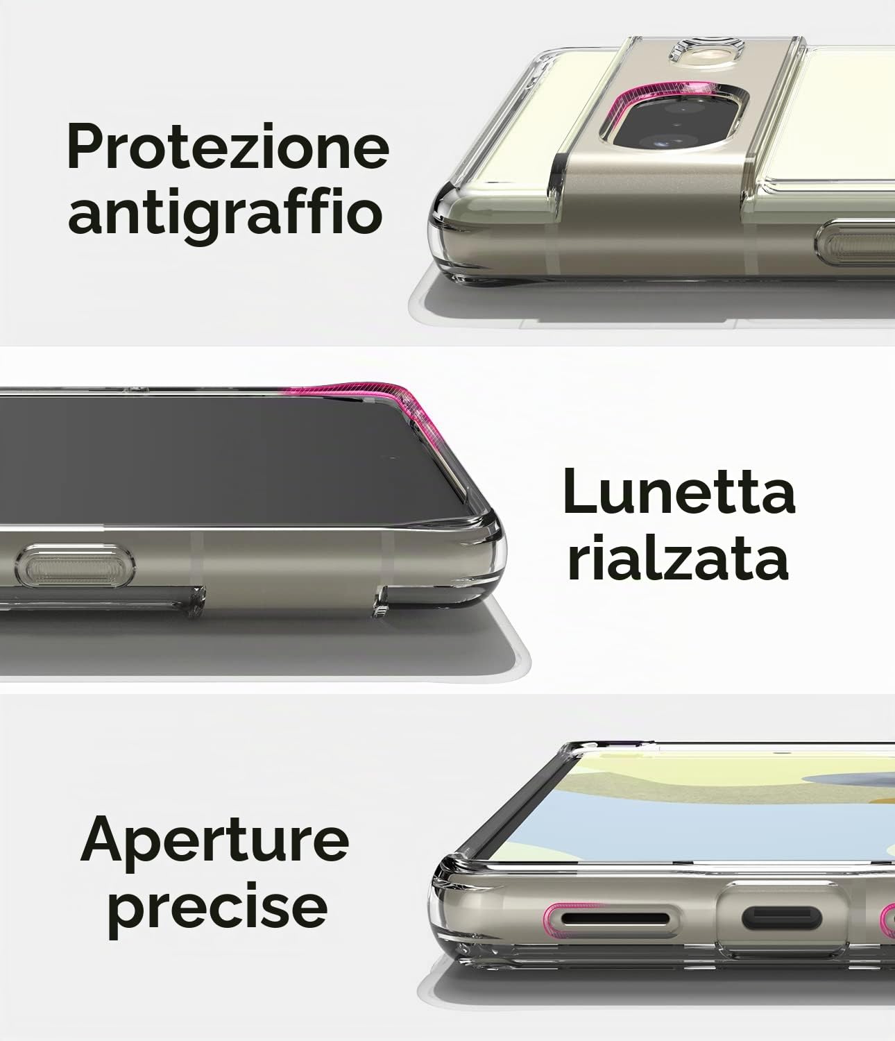 Ringke Fusion Cover Pixel 7 Clear Trasparente Antiurto