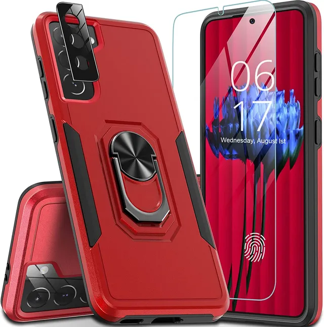 Redpepper Galaxy S21 5G cover anello stand vetro 9H