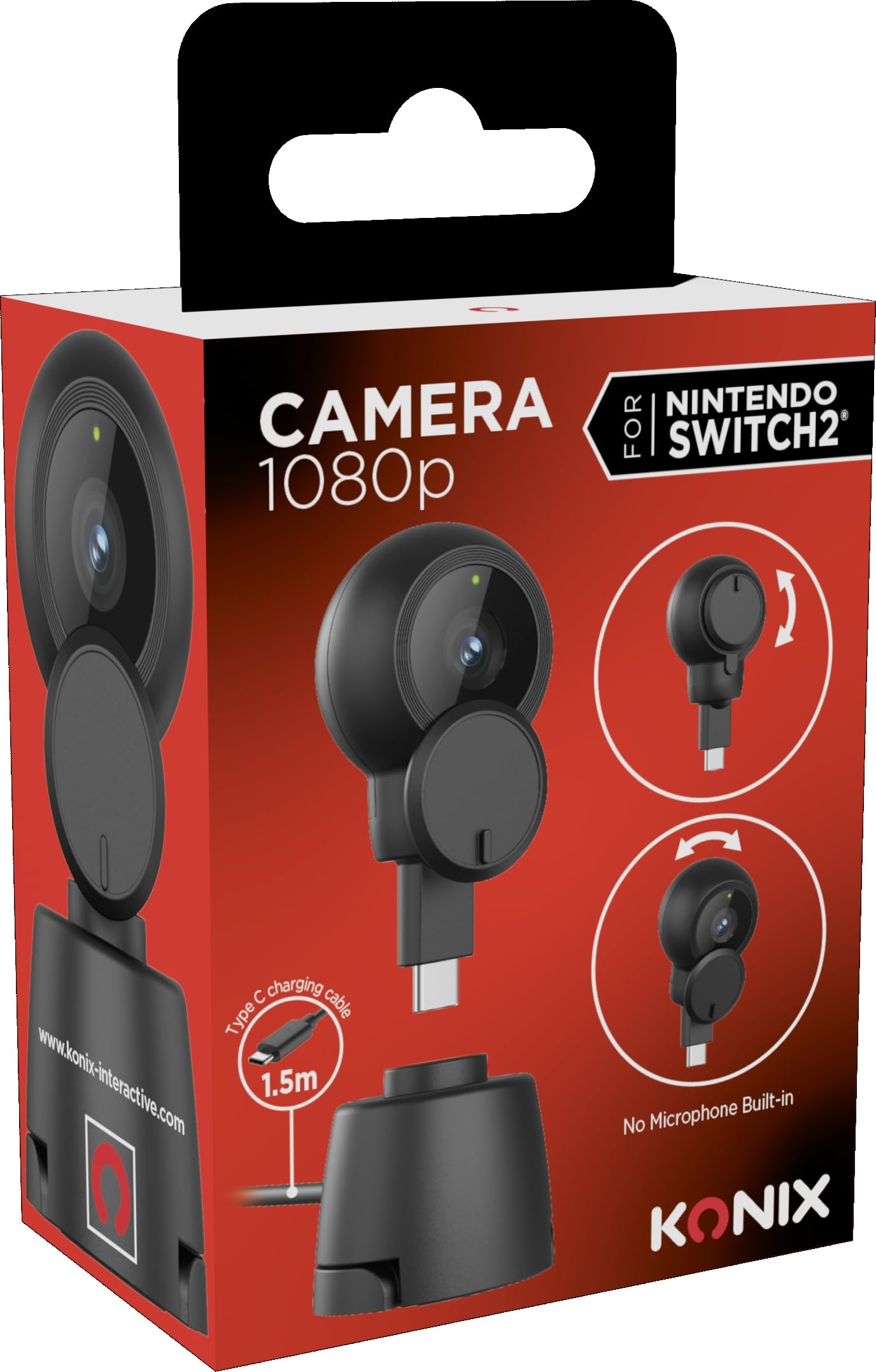 Konix Accessory packs fotocamera Switch 2 nera 1080p 120°