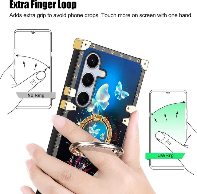 Redpepper Galaxy S24 Plus cover farfalla blu con laccio