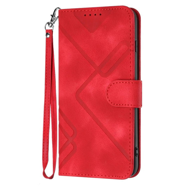 Redpepper Line Pattern cover pelle iPhone 14 Pro Max wallet
