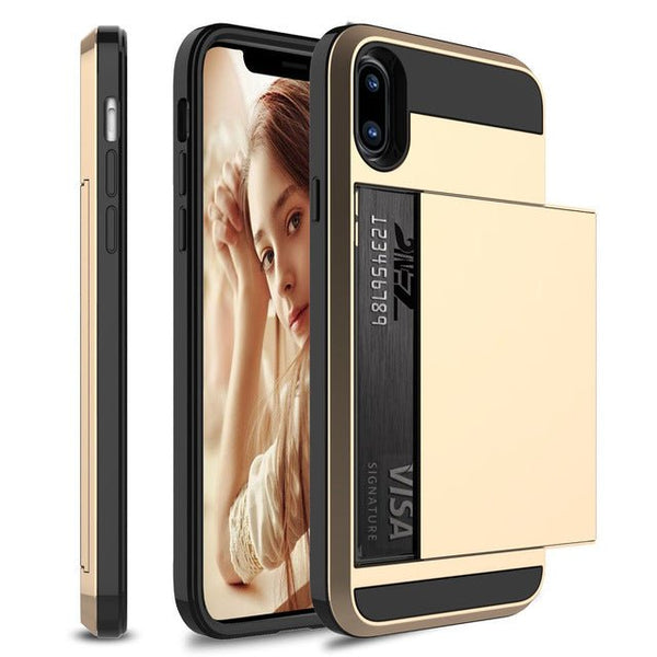 Redpepper iPhone 14 Cover Silicone Nera Porta Carte Antiurto