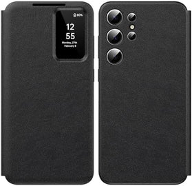 Redpepper Galaxy Cases S26 Ultra cover flip S-View pelle nera