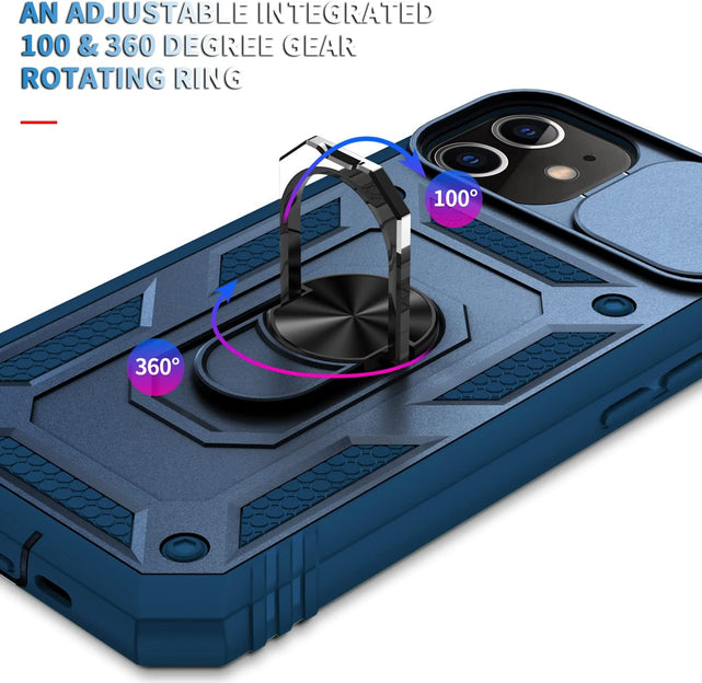 Redpepper Apple Cases iPhone 11 Cover con Copricamera e Anello