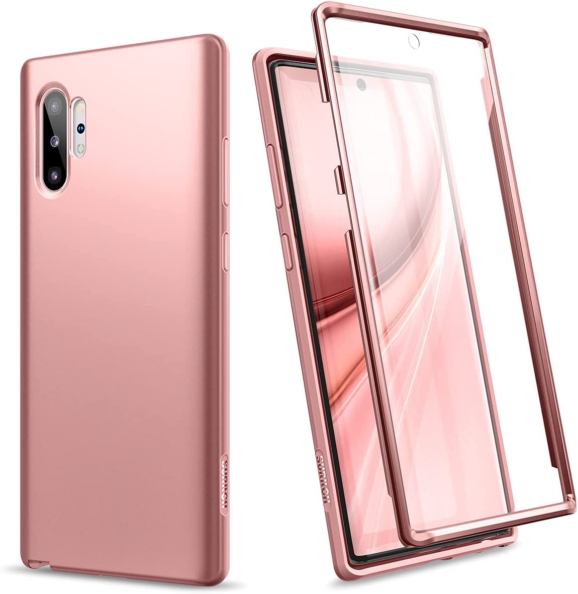 Redpepper Note 10 Plus Cover oro rosa con pellicola