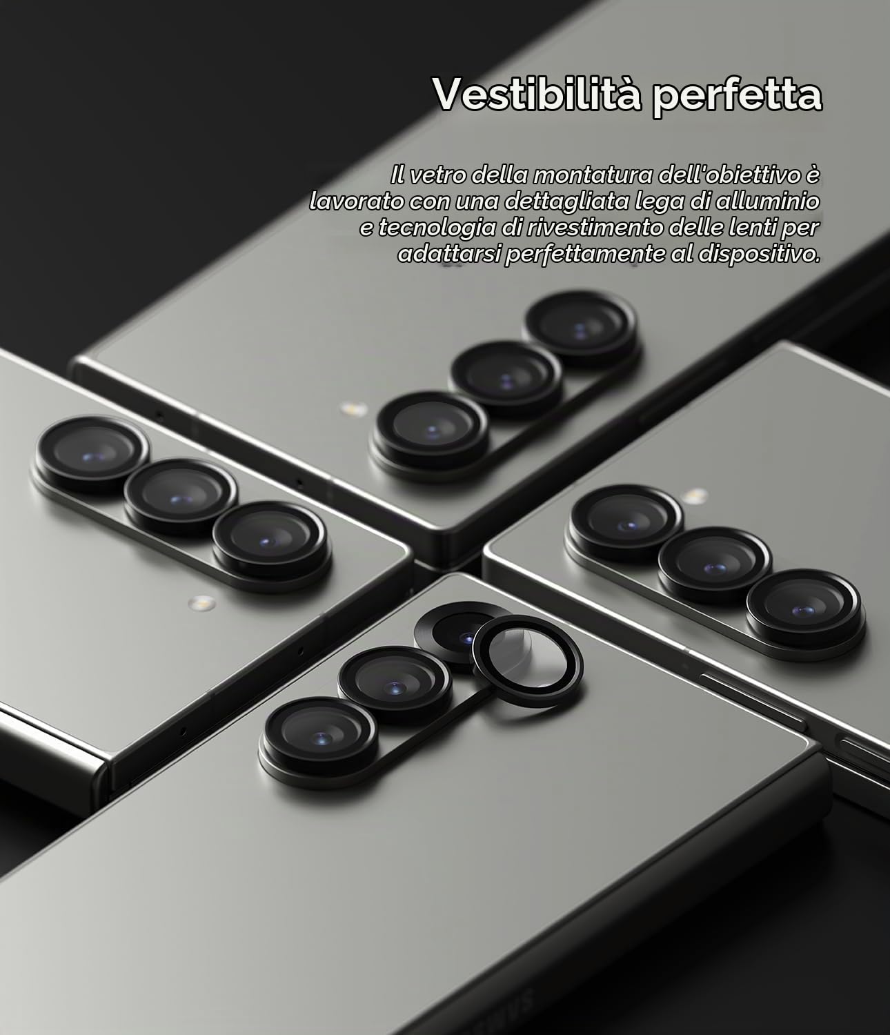 Ringke Camera Lens Frame Glass Z Fold 6 argento