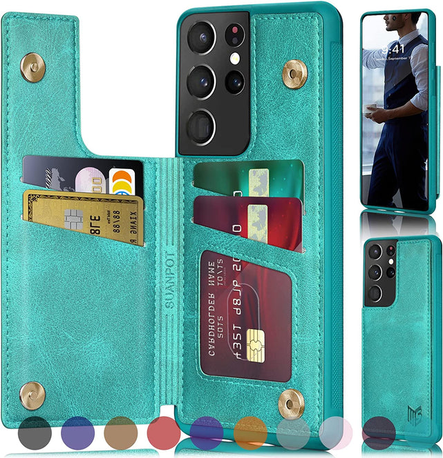 Redpepper Galaxy S21 Ultra cover portafoglio pelle rosso vino