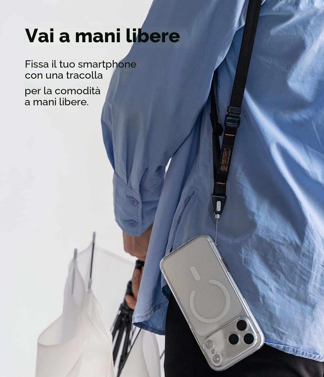 Ringke Strap Laccetto Tracolla Nero per Custodia Telefono