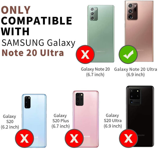 Redpepper Note 20 Ultra Cover Pelle Portafoglio Stand