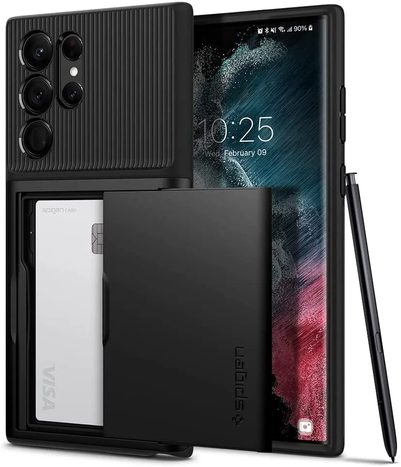 Redpepper Galaxy S22 Ultra Cover Slider Portacarte Antishock Nera