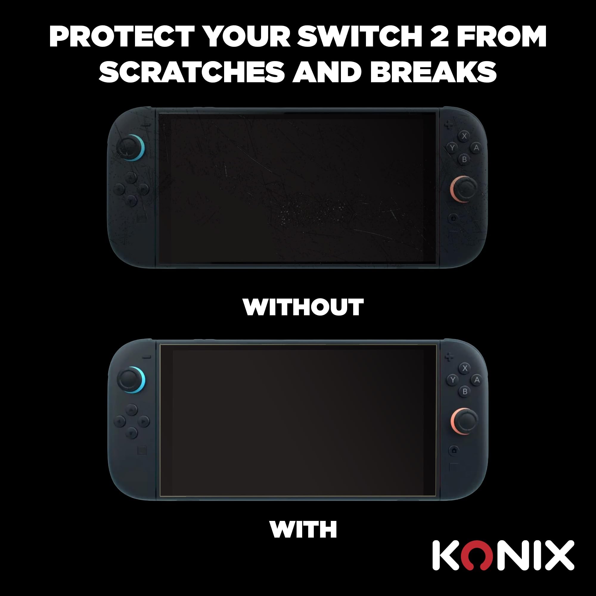 Konix Screen vetro temperato Switch 2 anti-luce blu 9H