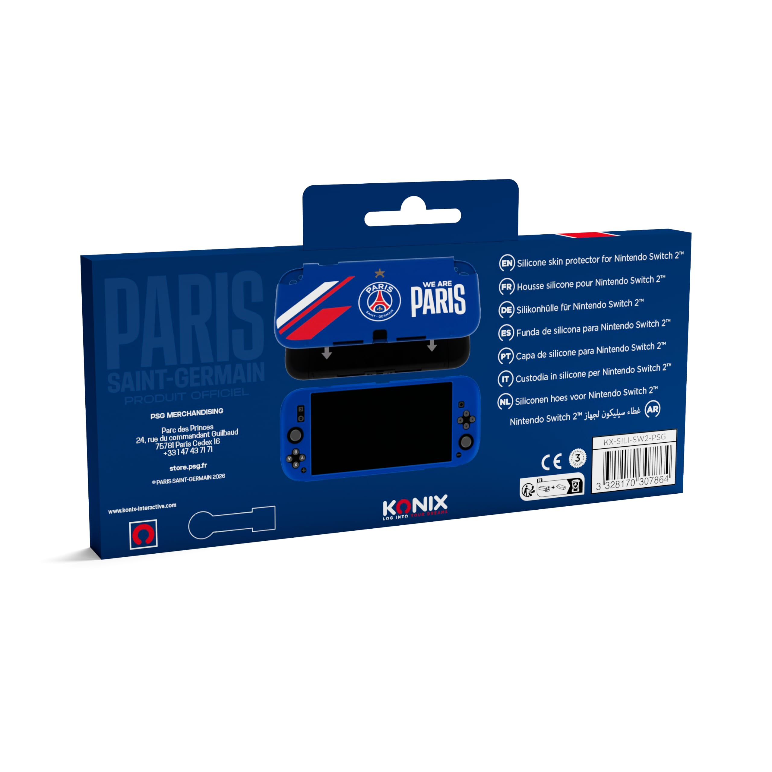 Konix PSG Cover Switch 2 Silicone Blu Antiurto Design 1 Stella