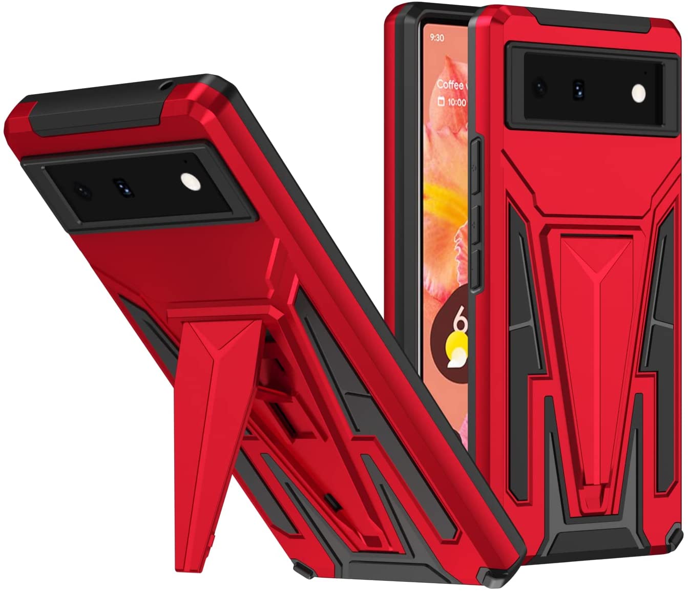 Redpepper Pixel 6 cover heavy duty nera con stand