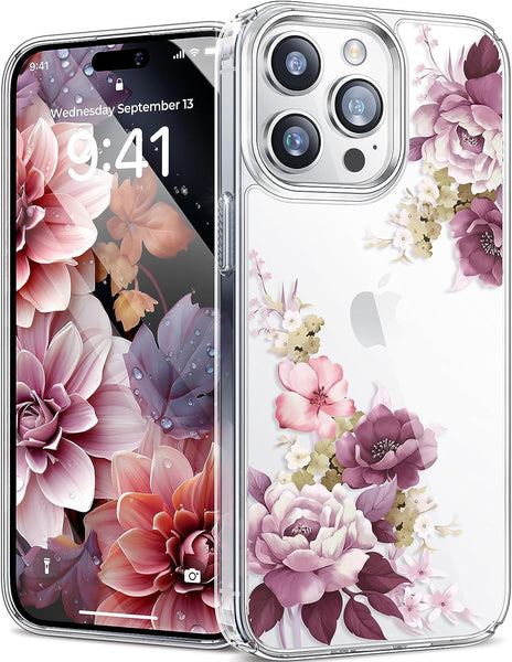 Redpepper Apple Cases Pro 6.1 Cover fiori trasparente TPU