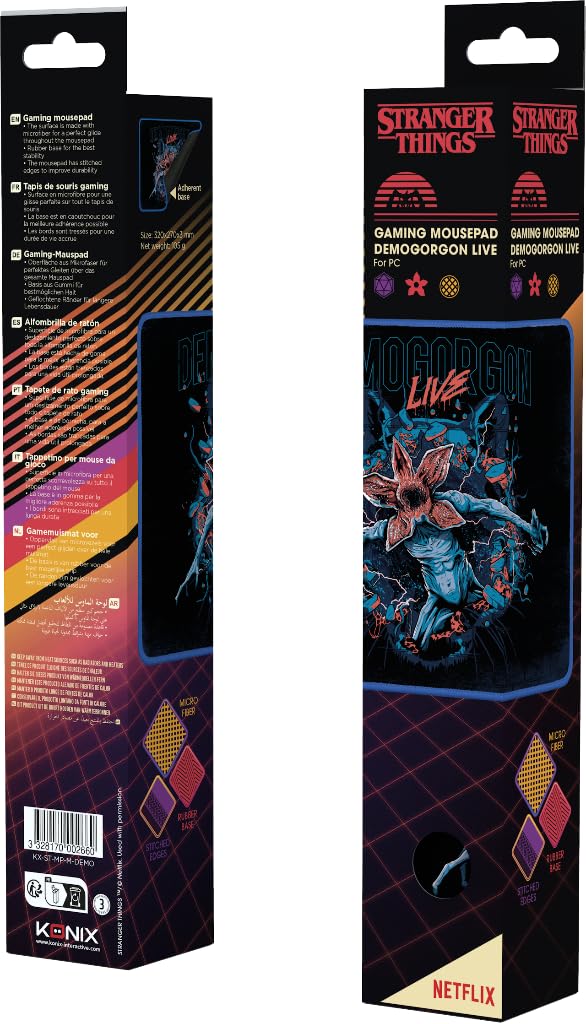 Konix Stranger Things Tappetino Mouse 32x27 cm Demogorgon