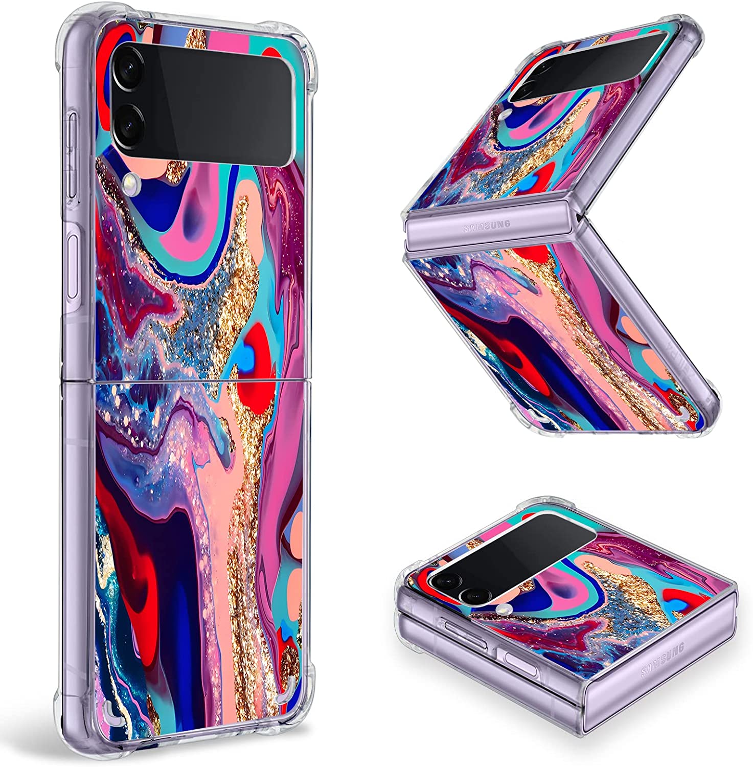 Redpepper Galaxy Cases Z Flip 4 cover acquerello angoli antiurto