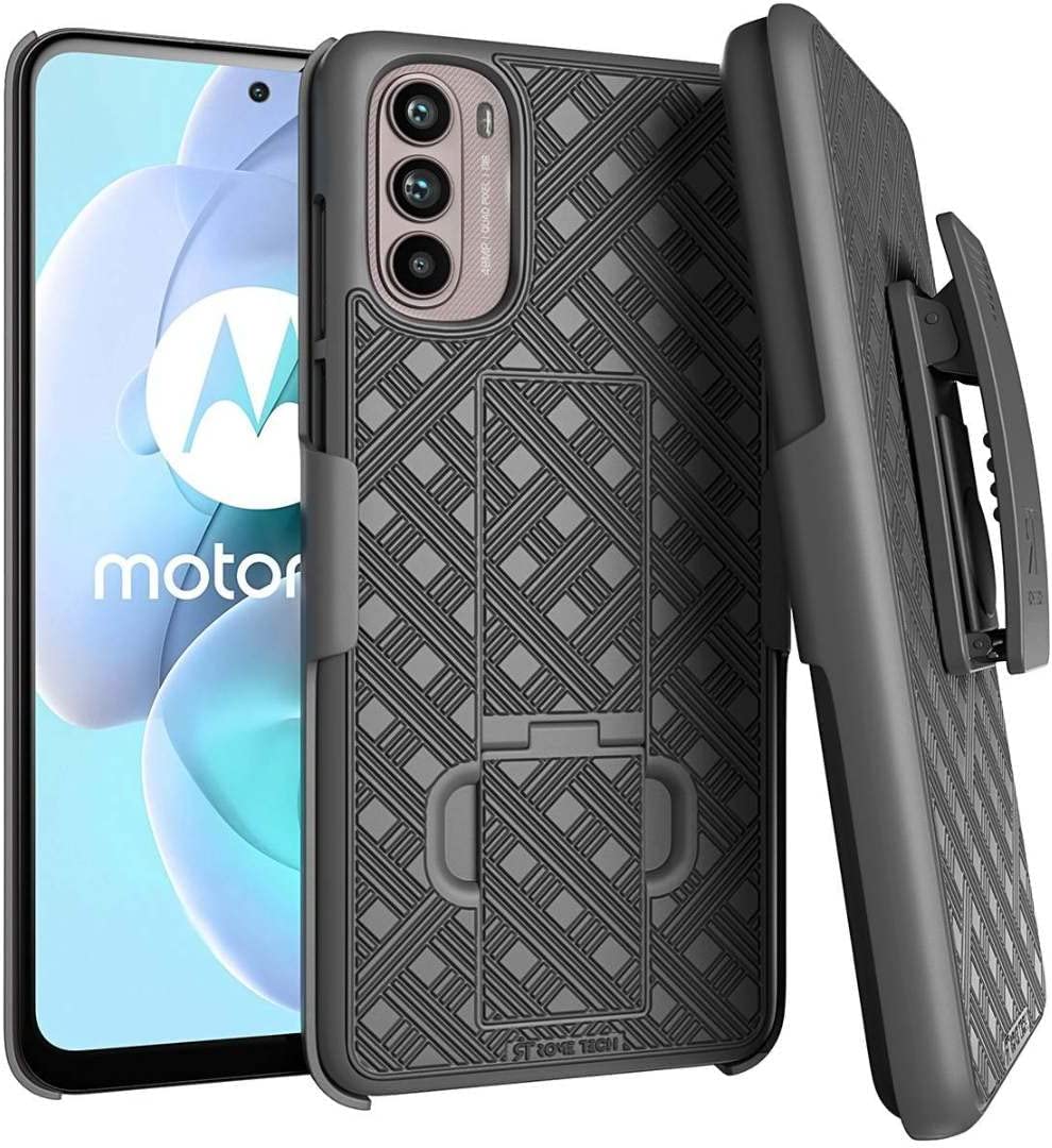 Redpepper Moto Edge Plus Custodia Nera Holster Clip Stand 6.7"